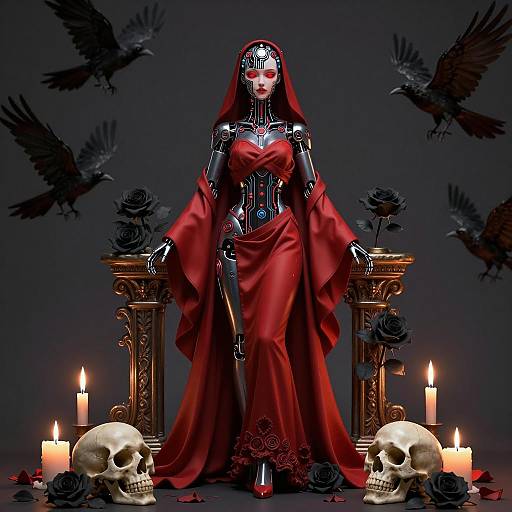 Cyberpunk Dark Priestess Sculpture