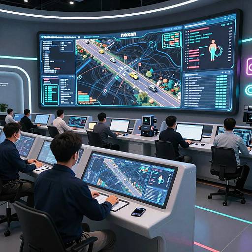 Futuristic Nexar Traffic Control Center