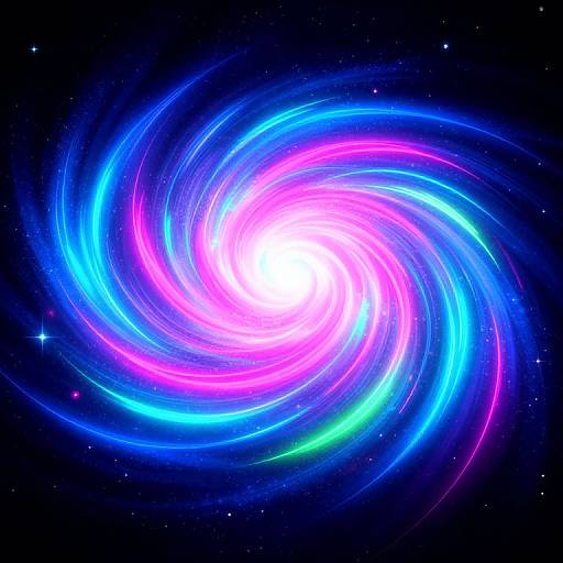 Neon Galaxy Animated Cosmic Ribbons