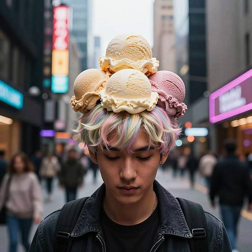 Neon Ice Cream Hair Urban Vibes