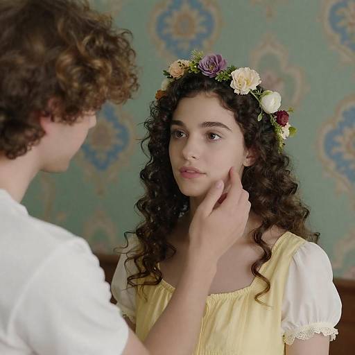 Floral Crowned Woman Gently Touched