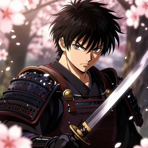 Anime Samurai Boy with Katana