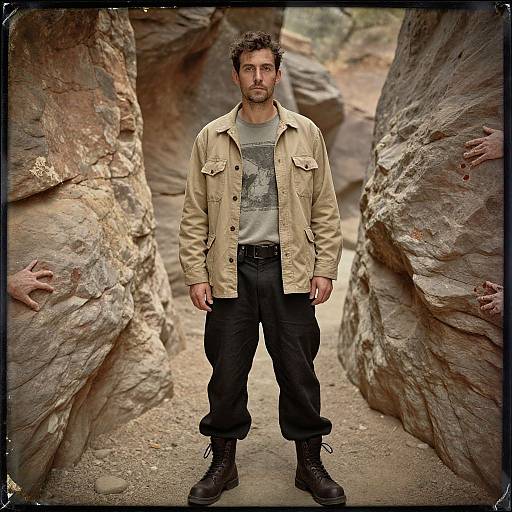 Man in Field Jacket by Canyon Walls