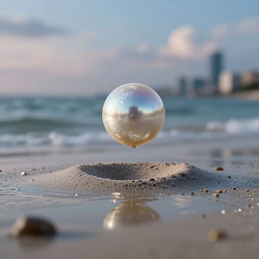 Moon Pearl Over Quicksand Ocean