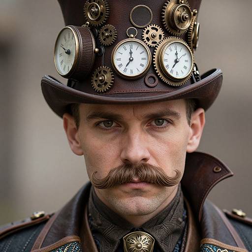 Intricate Steampunk Man Portrait