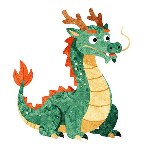Vibrant Naive Art Dragon