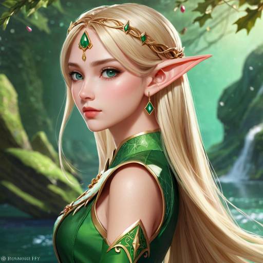 Realistic Elf Girl with Jewelry