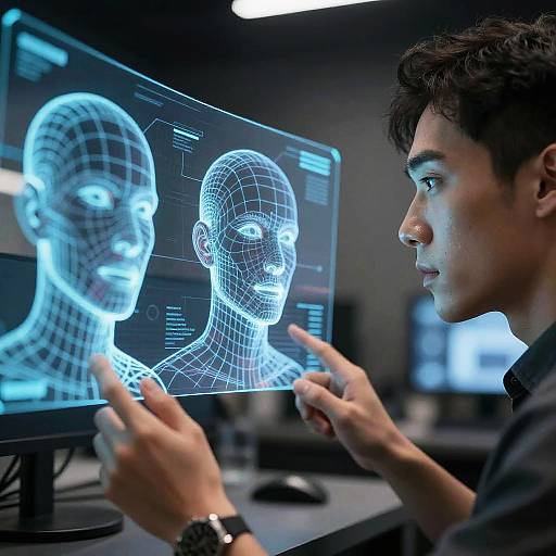 Cyberpunk AI Facial Expression Analysis