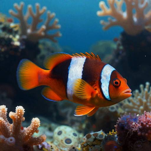 Vibrant Clown Wrasse in Coral Reef