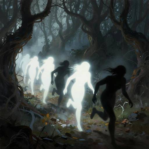 Surreal Chase of Glowing Souls