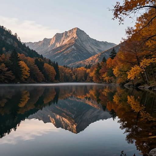 Ethereal Autumn Serenity Reflection