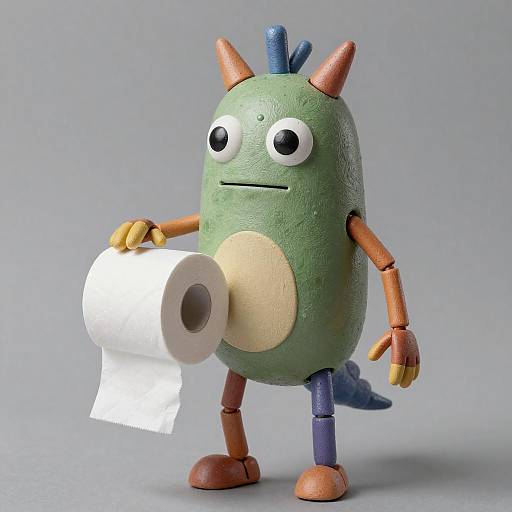 Colorful Realistic Toilet-Paper Golem Automaton