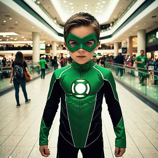 Kid Green Lantern in Mall