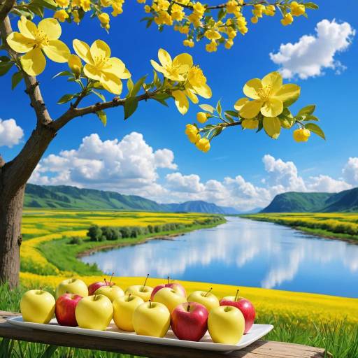 Vibrant Outdoor Fruit Scene with Nature