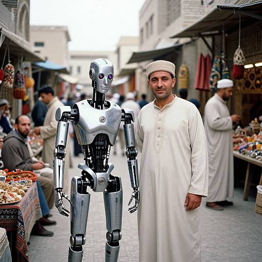 Futuristic Afghan Market Encounter