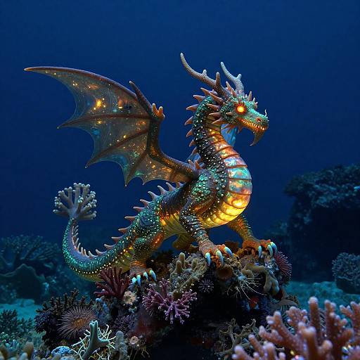 Stunning Coral Dragon in Sunken Cathedral