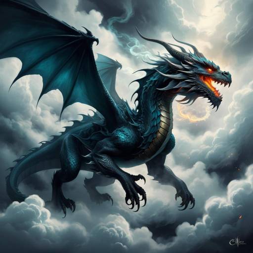 Ethereal Dragon in Gothic Art Style Ethereal Dragon in Gothic Art Style