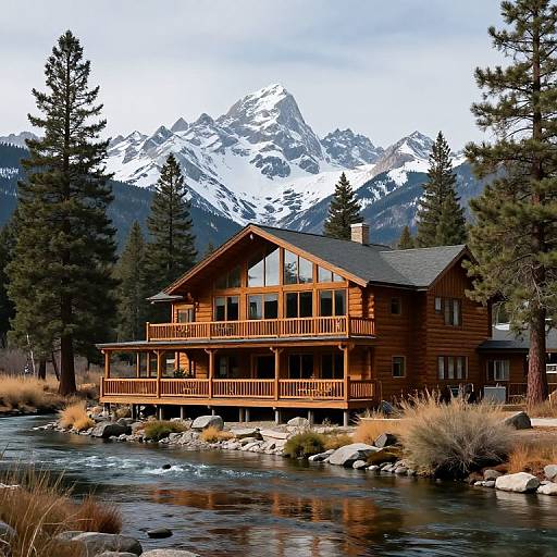 Rustic Lodge by Sierra Nevada River