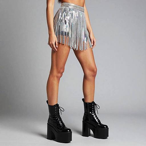 Eras Tour Metallic Silver Fringe Outfit