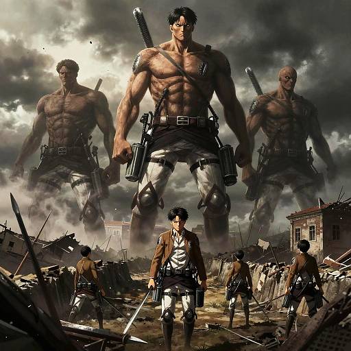 Dark Fantasy Titan War Scene