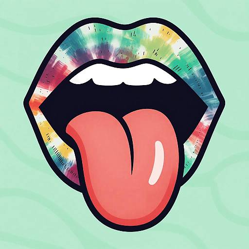 Bold Pop Art Tie-Dye Lips Poster