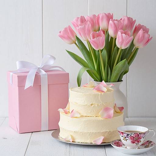 Pink Tulips and Elegant Celebration Setup