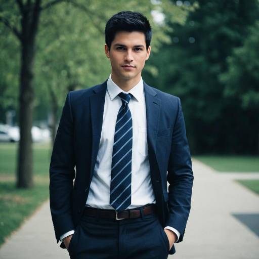 Confident young businessman in suit outdoors