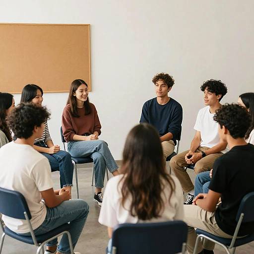 Diverse Young Adults in Casual Circle