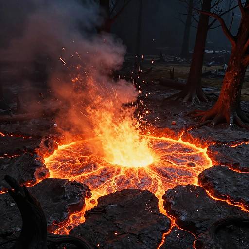 Fantasy Lava Pit Eruption Scene