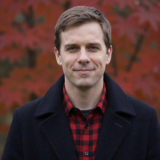 Close-up Portrait of Smiling Man in Autumn