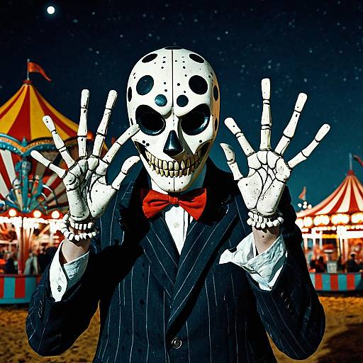 Twisted Carnival Barker with Porcelain Mask