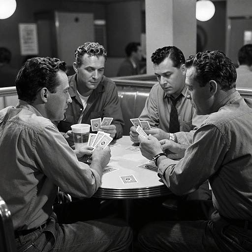 Film Noir Diner Card Game Scene