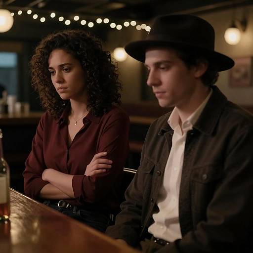 Melancholy Moments in a Dim Bar