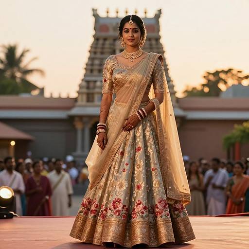 Radiant South Indian Bride at Sunset