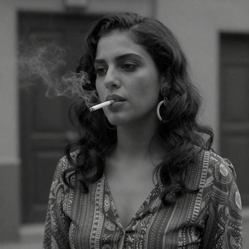 Moody Black and White Portrait of a Woman