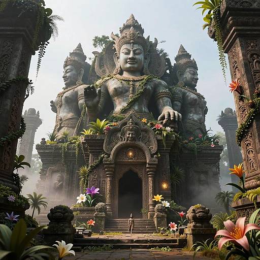 Majestic Ancient Temple Ruins Fantasy
