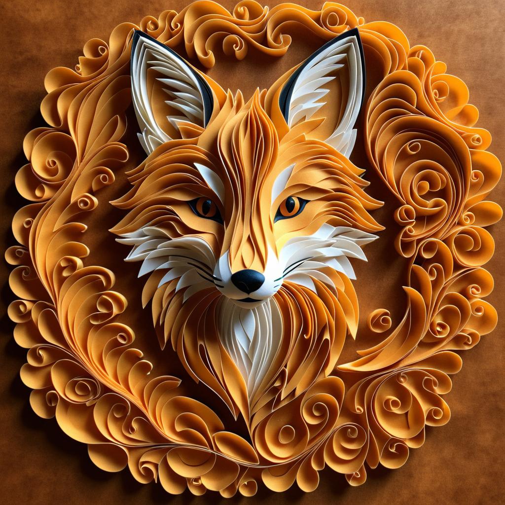 Intricate Pasta Fox Artwork Design