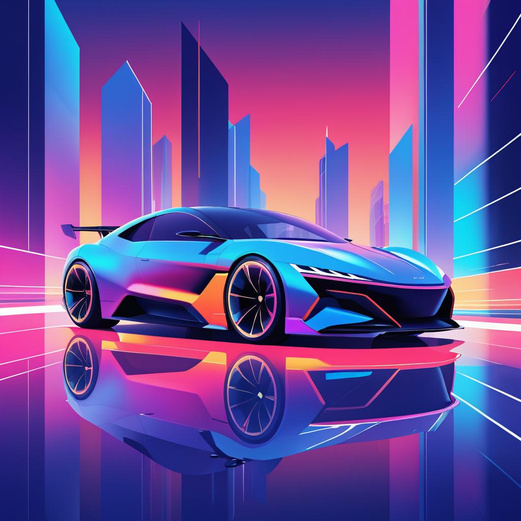 Futuristic Minimalist Sports Car Illustration