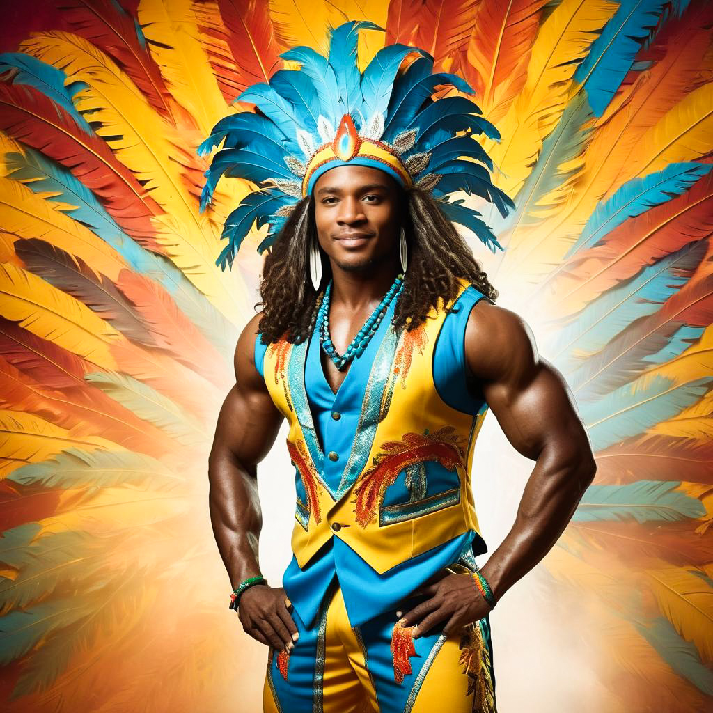 Vibrant Steelpan Musician in Carnival Costume