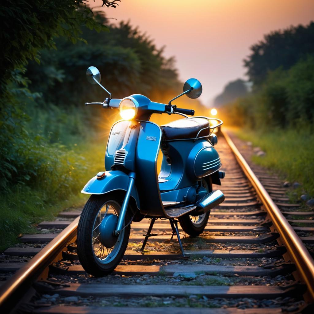 Nostalgic Moped by Abandoned Tracks