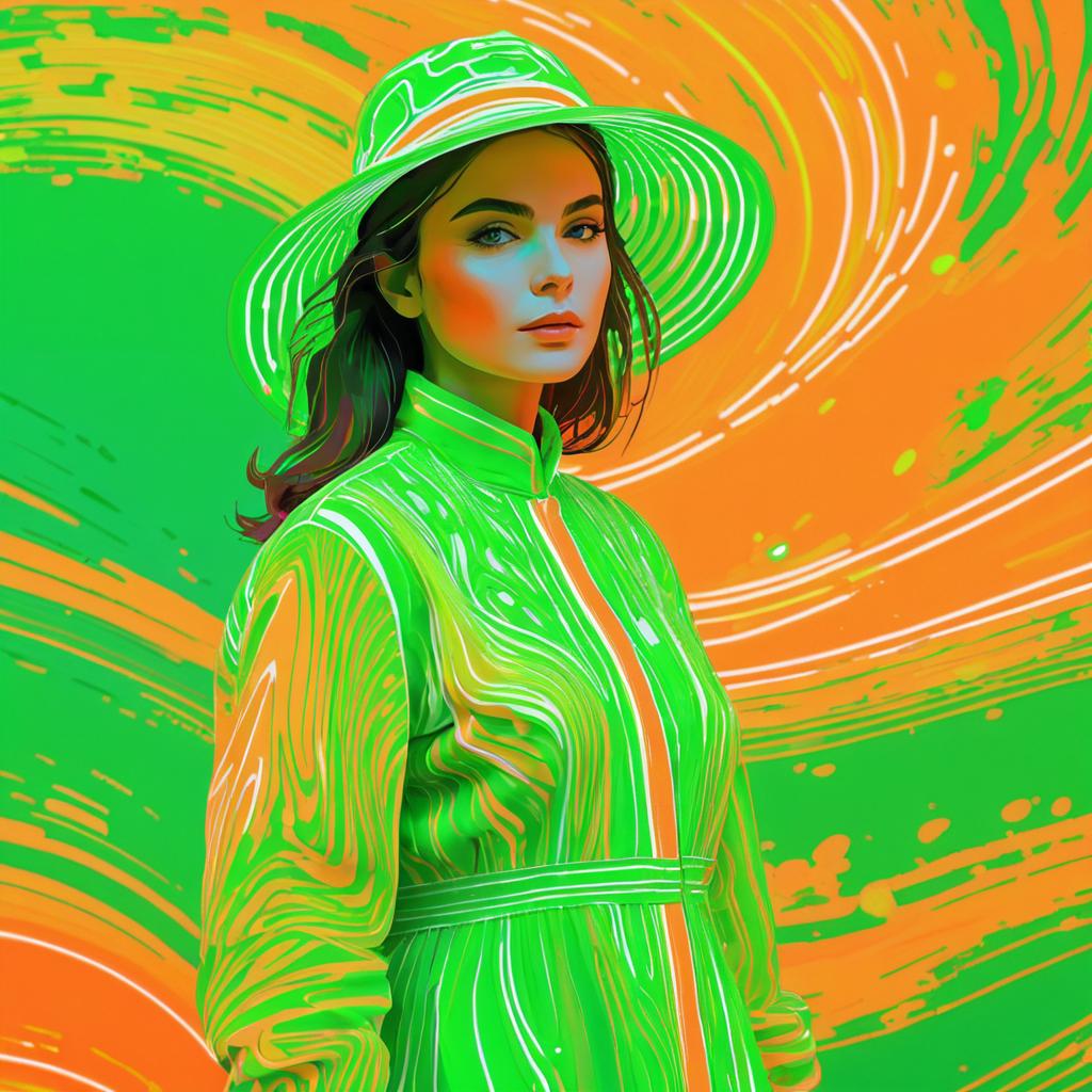 Neon Elegance: Monet-Inspired Digital Art