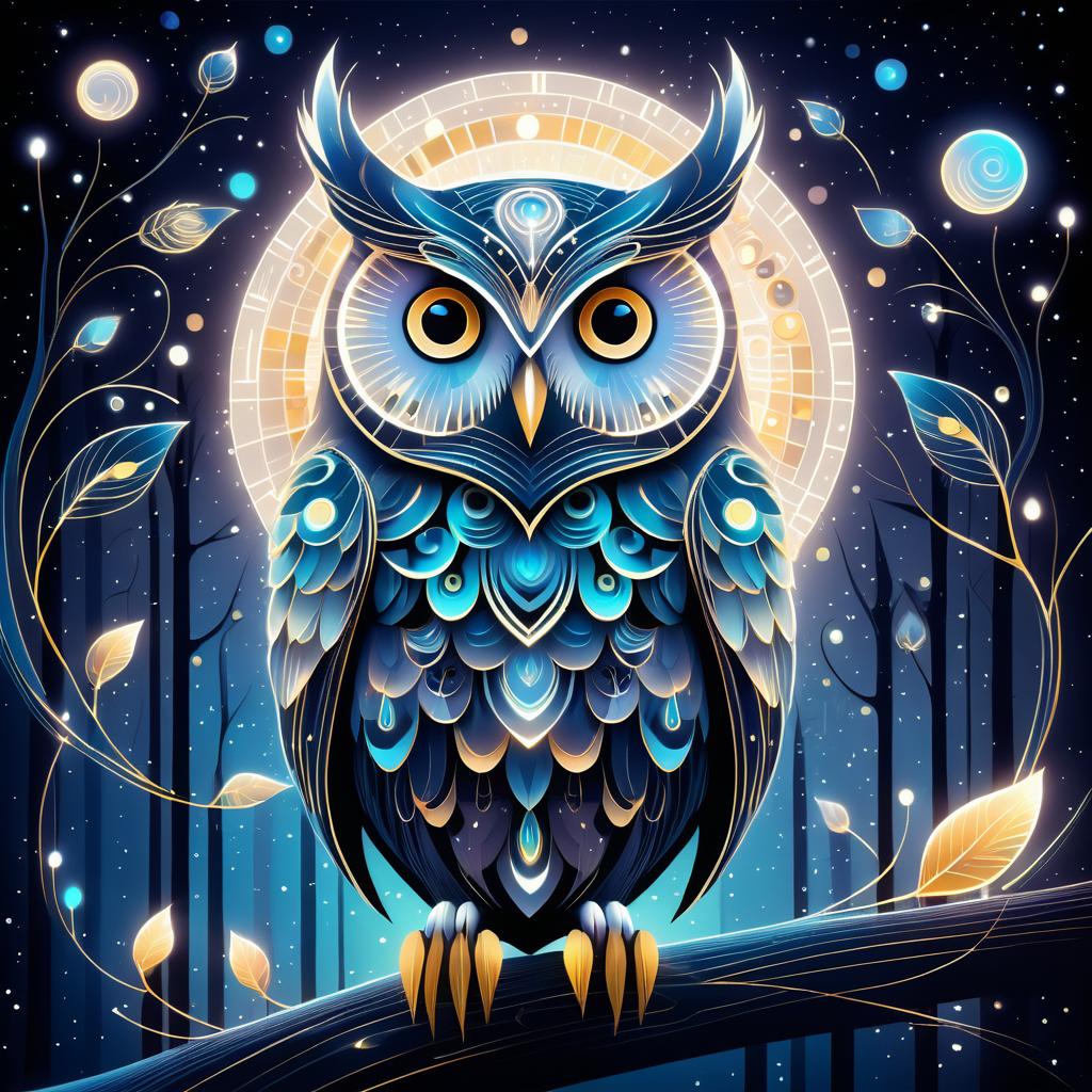 Mystical Owl: Whimsy and Dreamlike Art