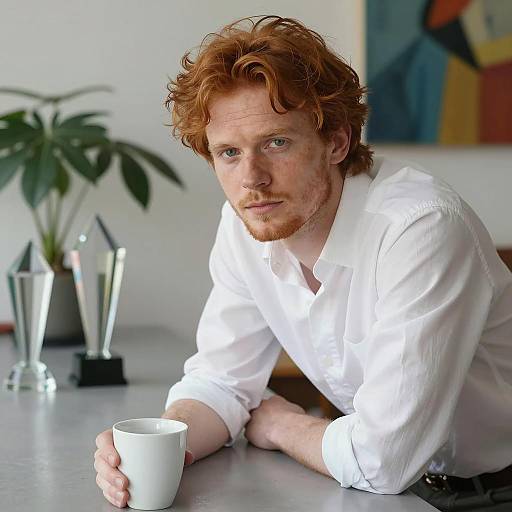 Portrait of a Red-Haired Man at Table