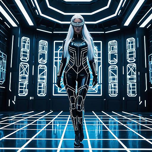 Innovation Futuristic Fashion Muse With Visor