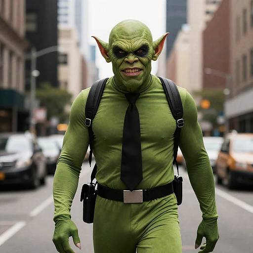 Man in Green Goblin Costume