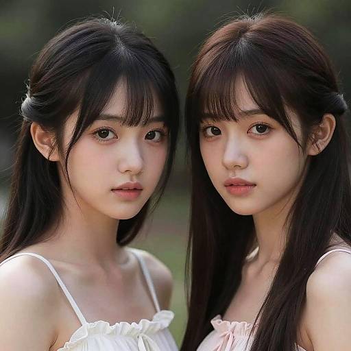 Cinematic Colorful Two Girls Masterpiece Portrait