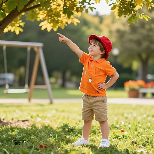 Cheerful Boy in Sunny Park