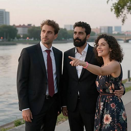 Evening Gathering by the Riverfront