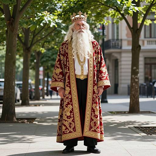 Elderly Wise Man in Regal Attire