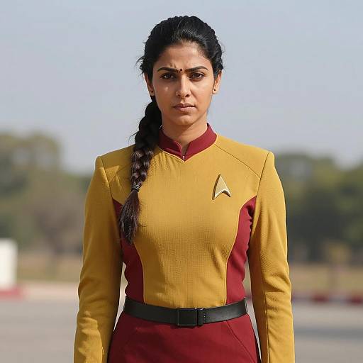 Woman in Star Trek Inspired Uniform Outdoors